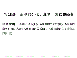 一轮复习细胞的分化、衰老、凋亡和癌变ppt课件.ppt