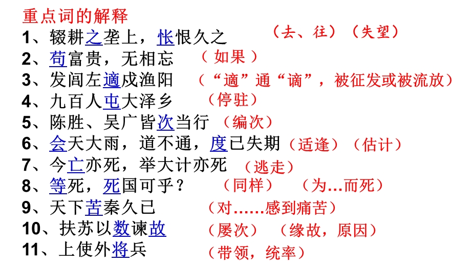 【期考复习】陈涉世家重点注释+句子翻译+中考题ppt课件.pptx_第1页