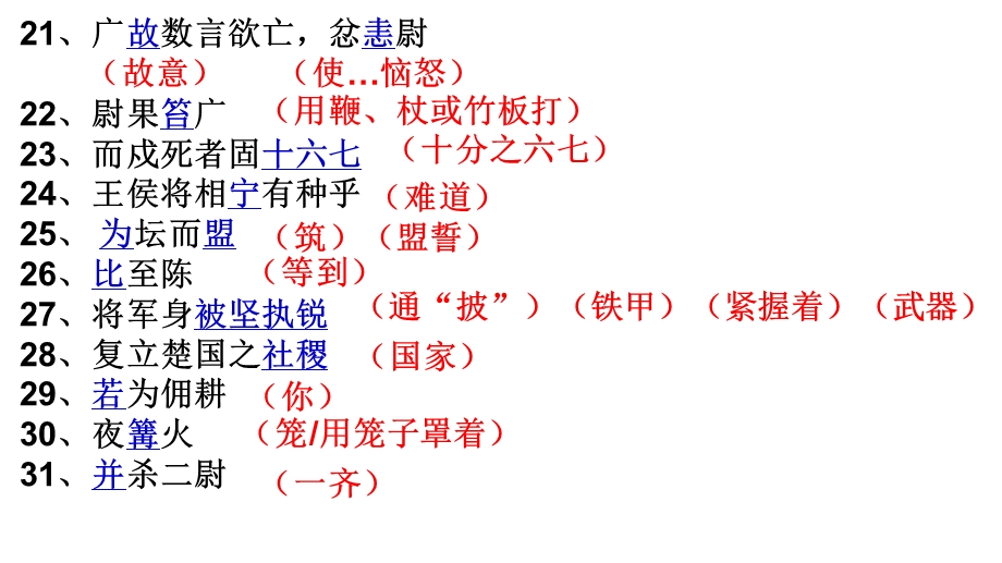 【期考复习】陈涉世家重点注释+句子翻译+中考题ppt课件.pptx_第3页