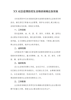 2022《社区疫情防控生活物资保障应急预案》.docx