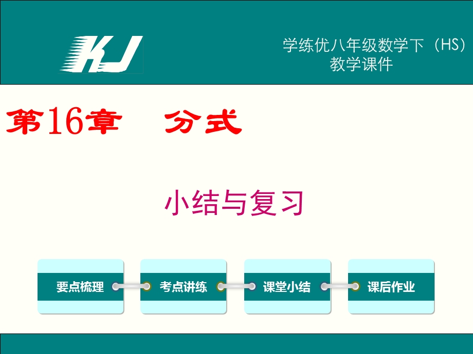 【华师大版】八年级下册数学：第16章 分式ppt课件：第16章 小结与复习.ppt_第1页
