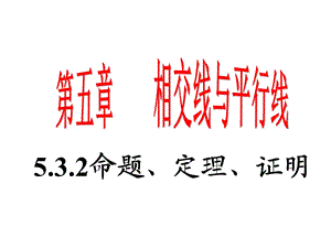 人教版七年级下册数学5.3.2命题、定理、证明ppt课件.ppt