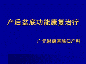 产后盆底功能康复治疗 PPT课件.ppt