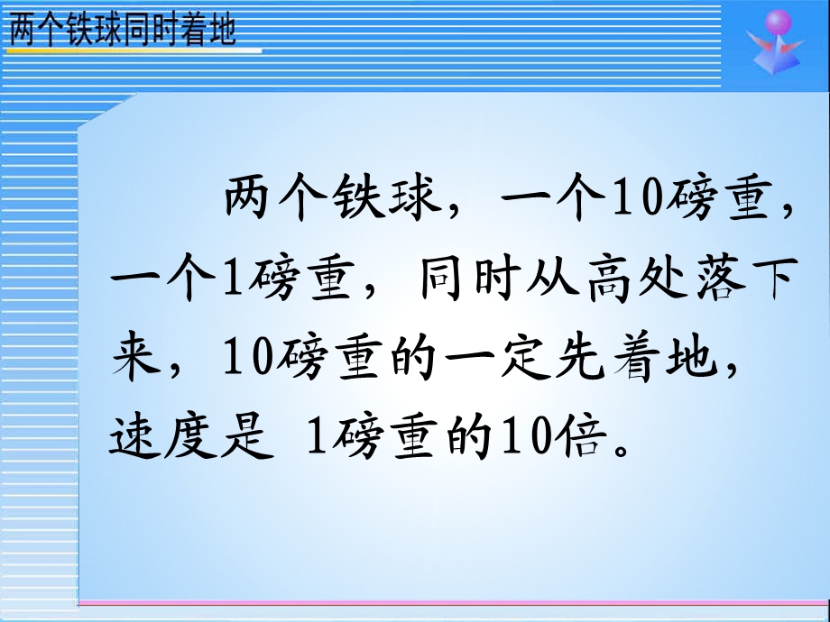 人教版四年级语文下册《两个铁球同时着地》ppt课件.ppt_第2页