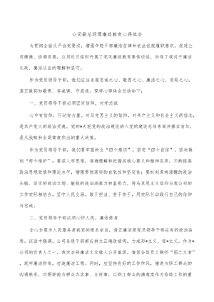 公司副总经理廉政教育心得体会.docx