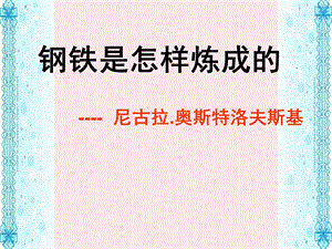 八年级语文下册第六单元名著导读《钢铁是怎样炼成的》ppt课件新人教版.pptx