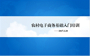 农村电子商务基础入门培训ppt课件.ppt