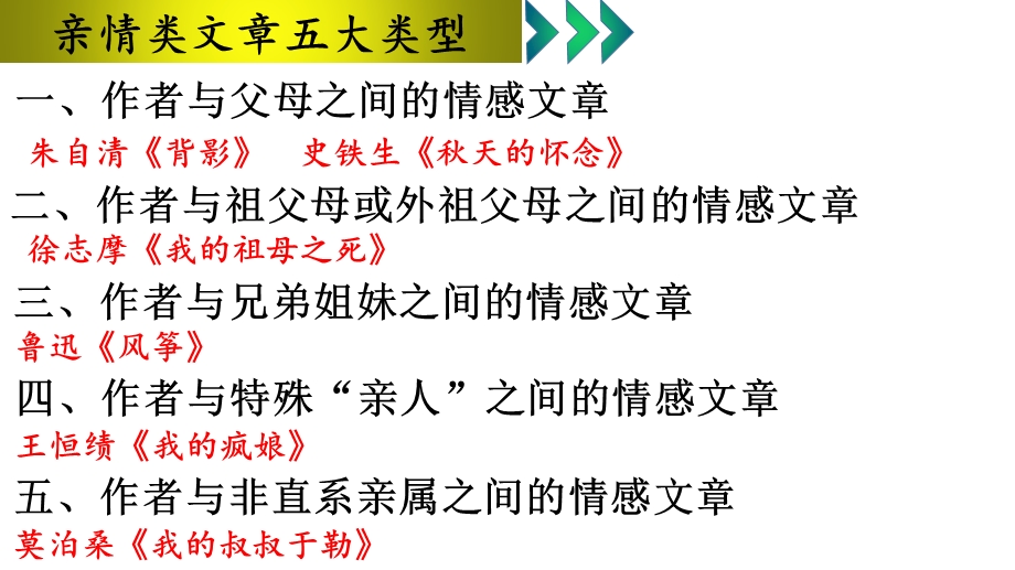 中考记叙文阅读指导 第二次——亲情阅读类ppt课件.pptx_第3页