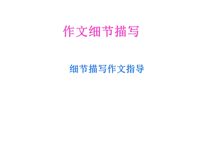 细节描写作文指课件.ppt