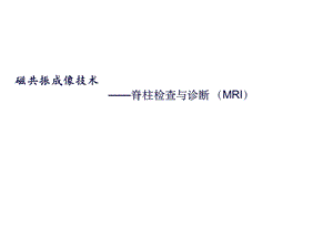 磁共振成像技术之脊柱检查课件.ppt