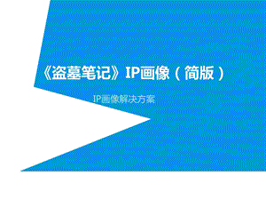 盗墓笔记IP画像解决方案.ppt