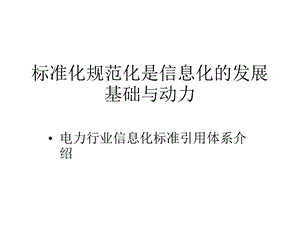 标准化规范化是信息化的发展基础与动力课件.ppt