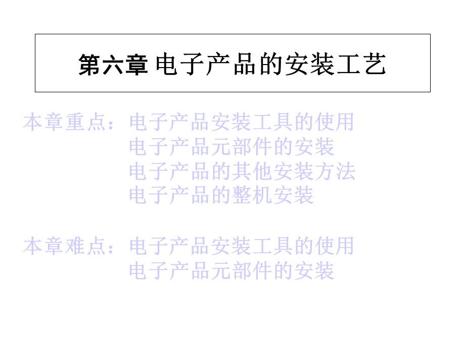 第六章电子产品的安装工艺课件.ppt_第1页