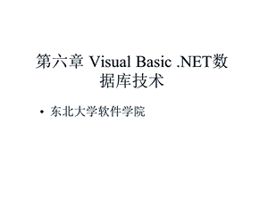 第六章VisualBasicNET数据库技术课件.ppt