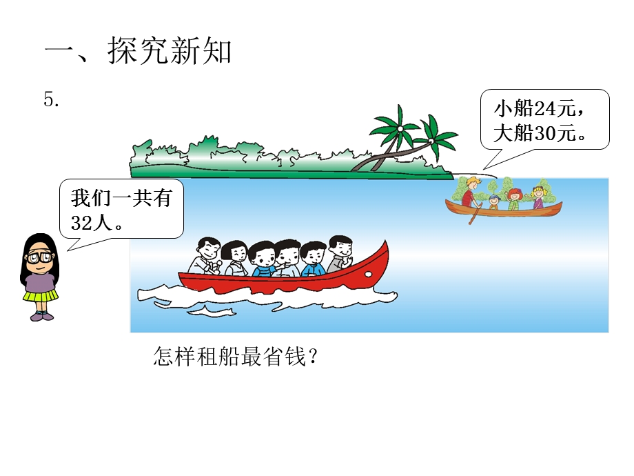 人教版四年级数学下册第一单元解决问题租船ppt课件.ppt_第2页