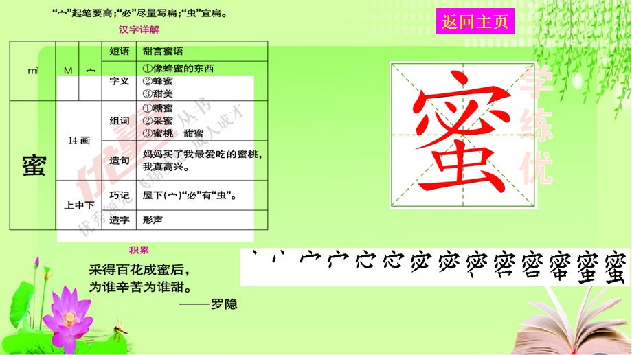 小学部编语文三年级下册高效课堂《蜜蜂》生字教学课件.ppt_第3页