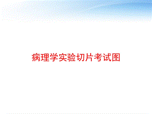 病理学实验切片考试图课件.ppt