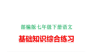 部编版七年级下册语文第三、四单元基础知识综合训练(含答案)课件.pptx