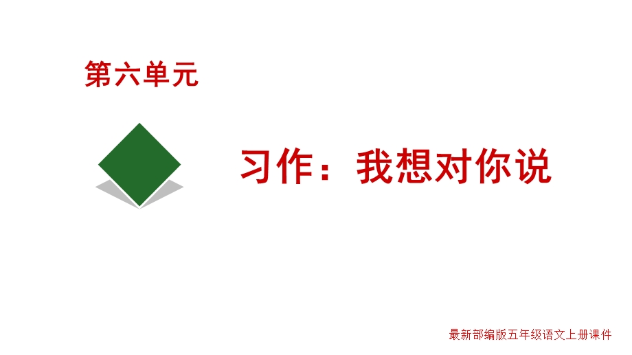 部编版五年级上册语文第六单元习作：我想对你说教学课件.pptx_第1页