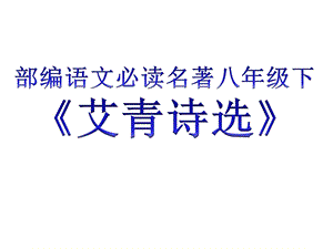 部编新教材语文名著(九年级上必读)《艾青诗选》课件.pptx