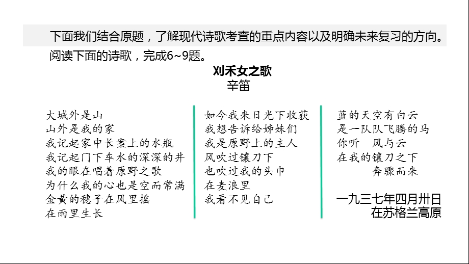 高三一轮复习《现代诗歌鉴赏指导》课件(共62张).pptx_第3页