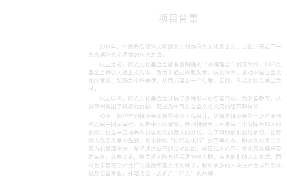 阳光文化基金会主办特奥会慈善晚会策划方案.ppt_第2页