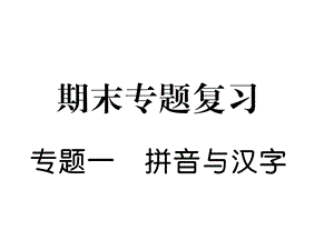 部编新人教版一年级语文下册同步作业课件期末专题复习专题1拼音与汉字.ppt