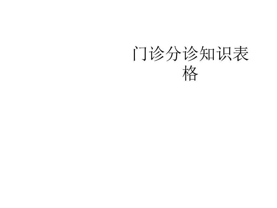 门诊分诊知识表格课件.ppt_第1页