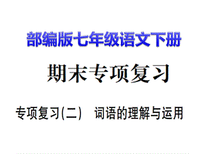 部编人教版七年级语文下期末专项复习二词语的理解与运用有答案课件.ppt