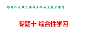 部编人教版九年级上册语文期末专题复习课件：综合性学习.pptx