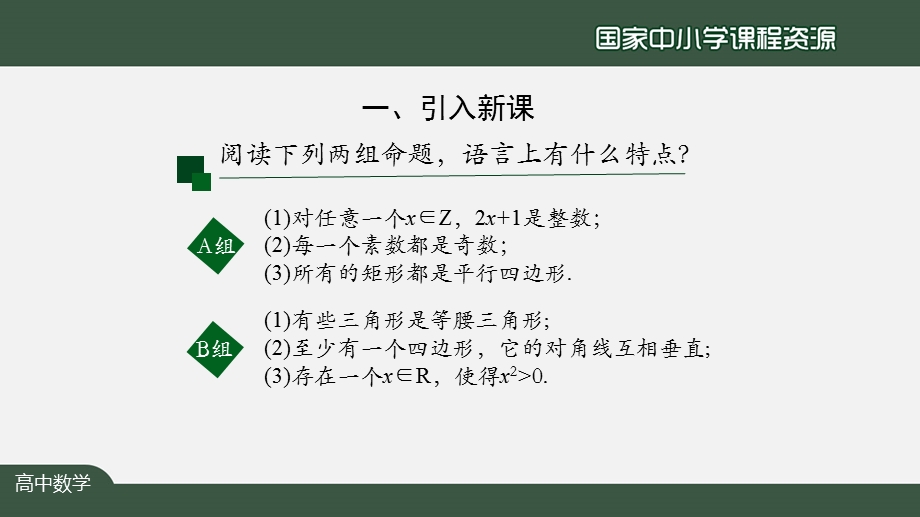 高一【数学(人教A版)】全称量词与存在量词课件.ppt_第3页