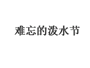 部编本人教版语文二年级上册《难忘的泼水节》二公开课课件.pptx