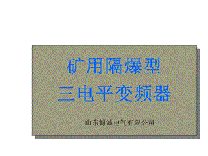 隔爆型三电平变频器简介共16张课件.ppt