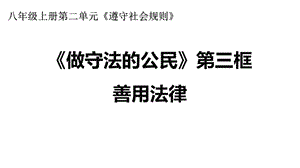 部编版八年级上册道德与法治《善用法律》课件.pptx