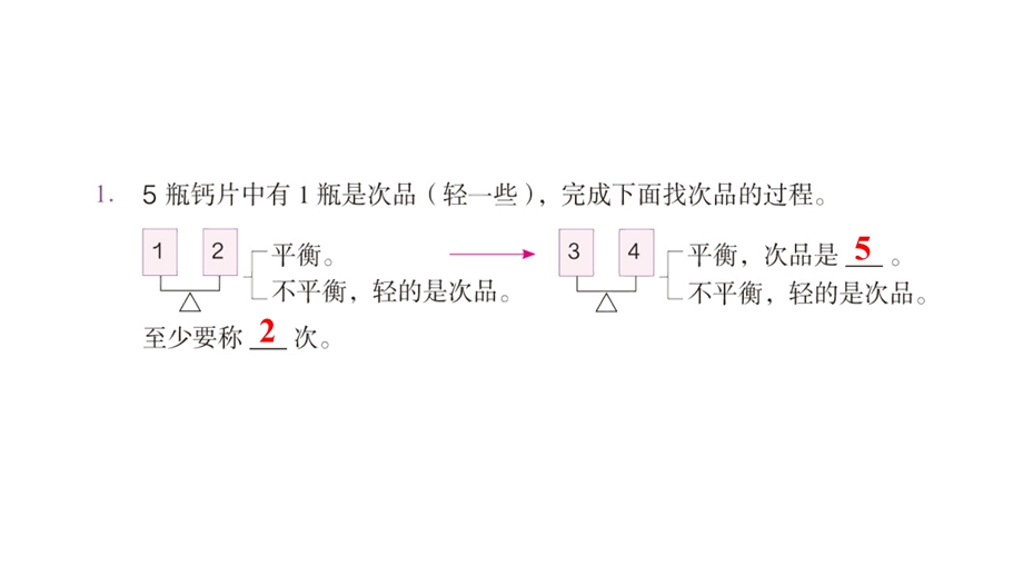 部编人教版五年级数学下册《27练习二十七数学广角找次品》详细答案解析版课件.pptx_第2页