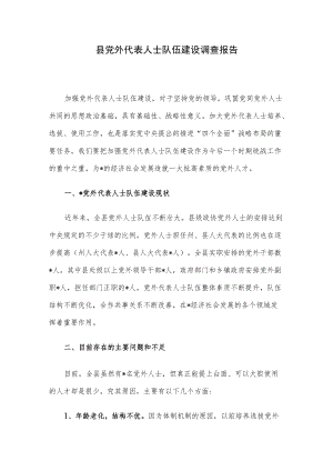 县党外代表人士队伍建设调查报告.docx