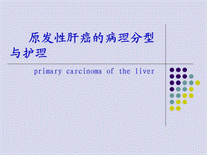 原发性肝癌病人的护理 PPT课件.ppt