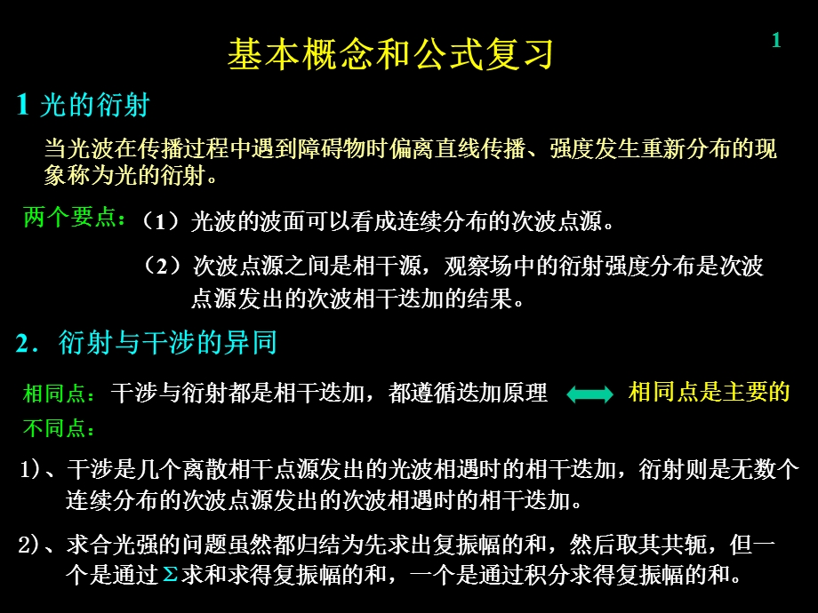 哈尔滨工业学 光学习题课 4衍射光学说课讲解ppt课件.ppt_第1页