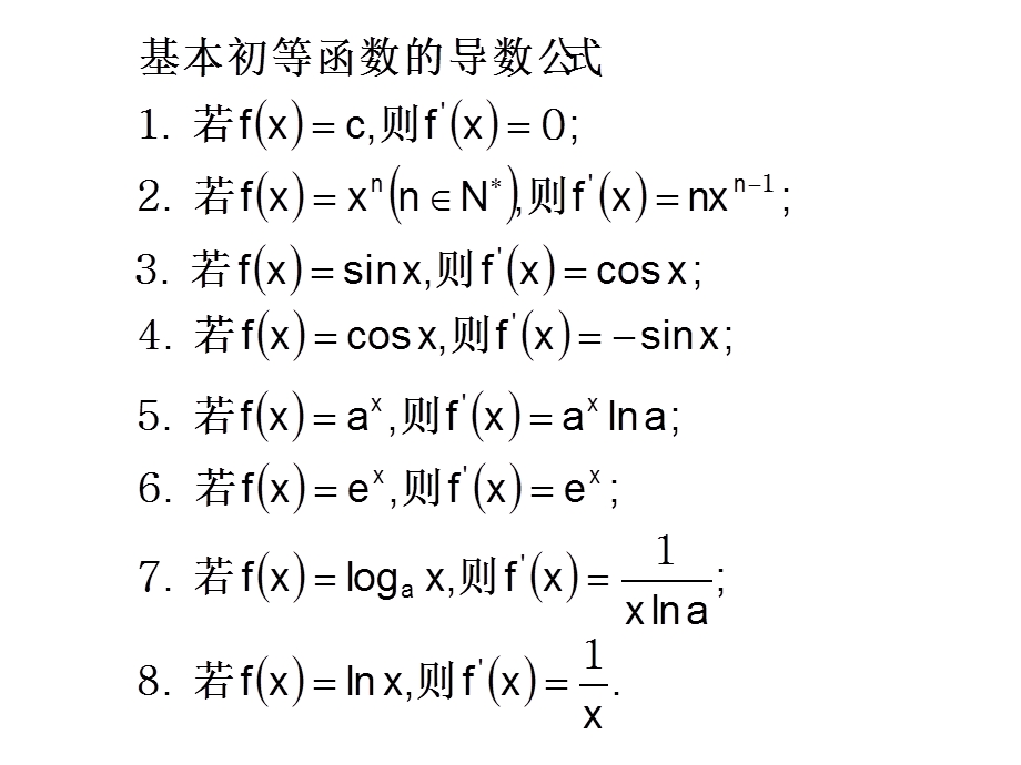 基本初等函数的导数公式及导数的运算法则 ppt课件.ppt_第3页