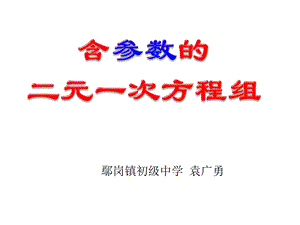 含有参数的二元一次方程组ppt课件.ppt