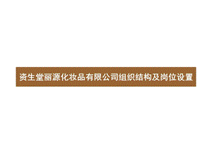 化妆品公司组织结构及岗位设置ppt课件.ppt