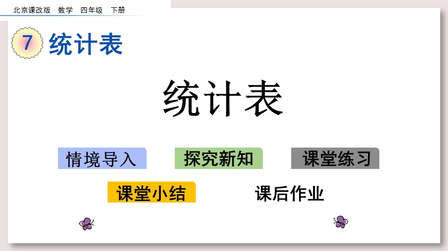 北京版四年级数学下册课件 统计表ppt课件.pptx_第1页