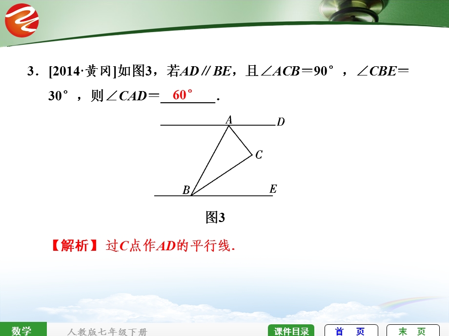 培优选练(一) 巧作平行线解决“断木问题”ppt课件.ppt_第3页