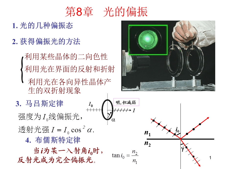 大学物理 光的偏振、衍射习题课ppt课件.ppt_第1页