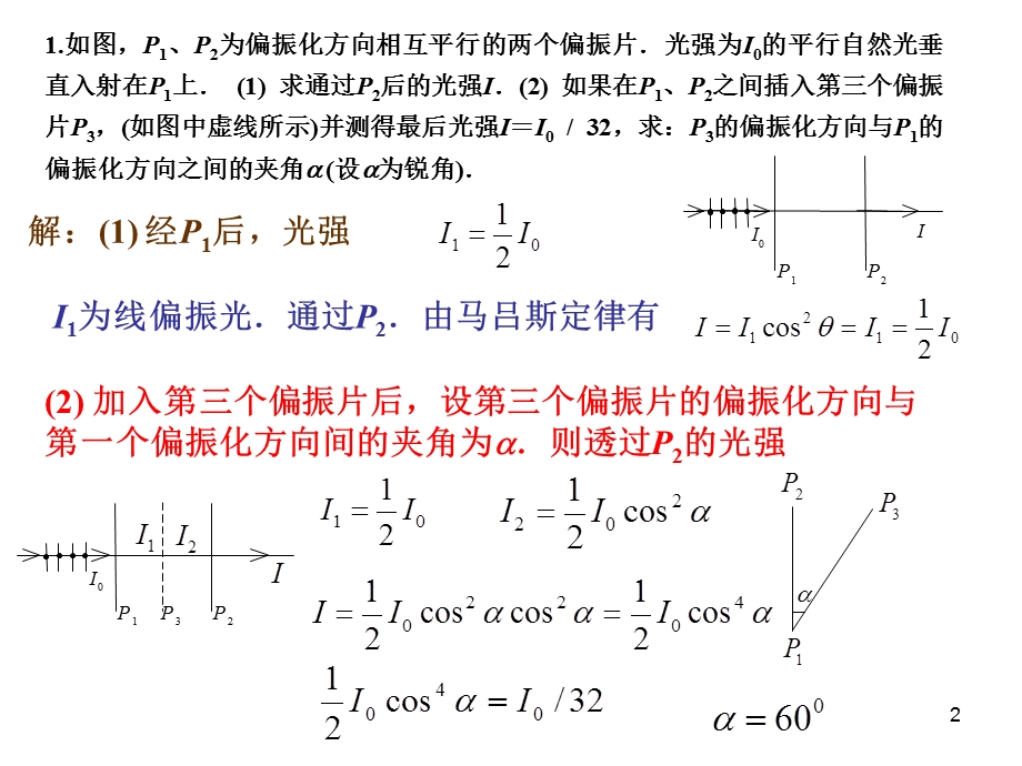 大学物理 光的偏振、衍射习题课ppt课件.ppt_第2页