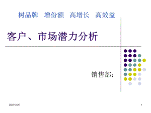 医药代表客户、市场潜力分析 概要ppt课件.ppt