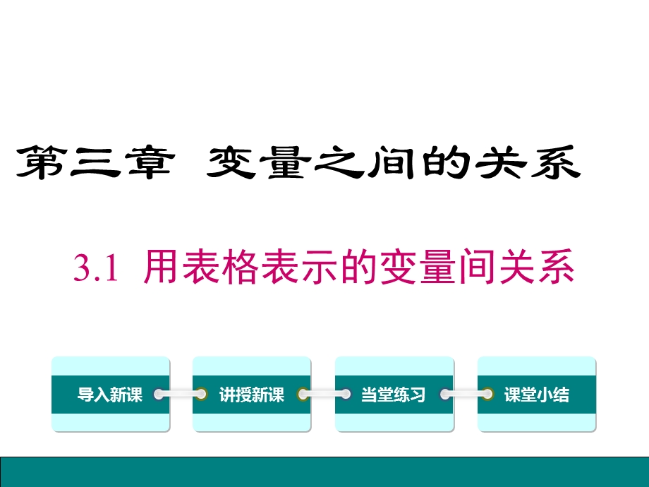 北师大版七年级数学下册《3.1用表格表示的变量间关系》ppt课件高品质版.ppt_第1页