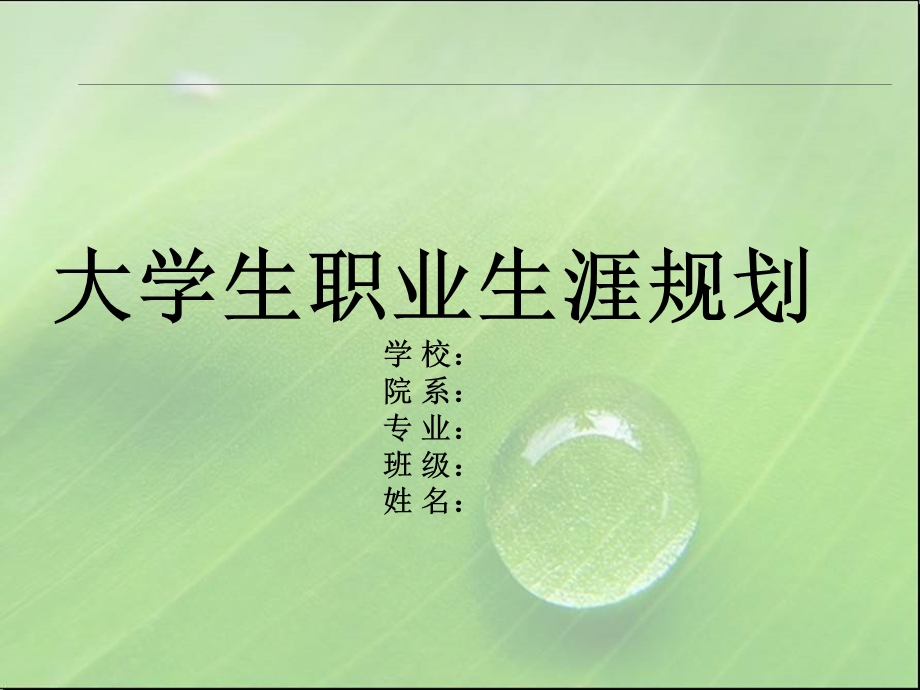 土木工程大学生职业生涯规划书ppt课件.ppt_第1页