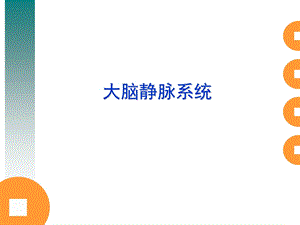 大脑静脉系统简略版ppt课件.ppt