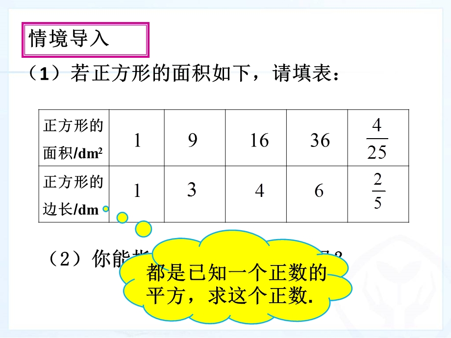 平方根第一课时ppt课件（新人教版七数下）公开课.ppt_第3页